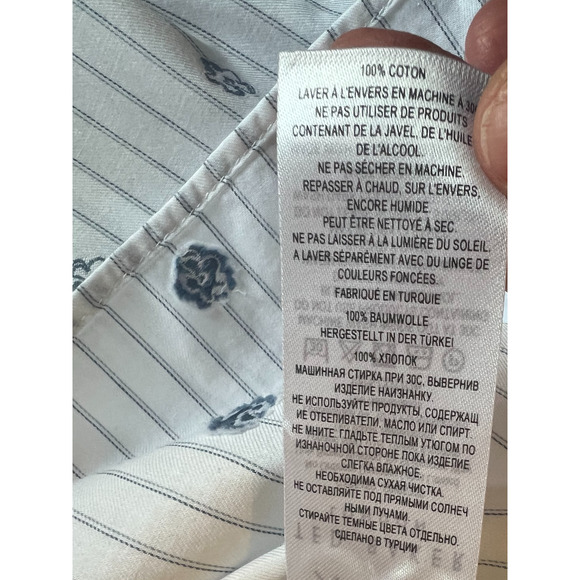 Ted Baker Shirt Mens Size 2XL White Blue Floral Long Sleeve Button Up Collar NWT - Picture 11 of 16